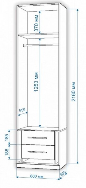 Шкаф платяной Нобиле Пл-60/60 в Миассе - miass.mebel24.online | фото 2