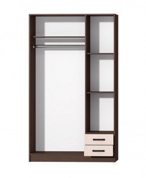 Шкаф распашной Эконом + Зеркало (Венге/Дуб Белфорд) в Миассе - miass.mebel24.online | фото 2