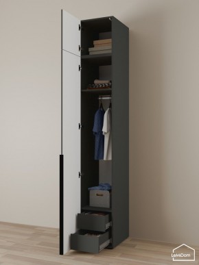 Шкаф с антресолью Linnea MHR-1A-3 2450х400х510 (Графит-М 11.1.25) в Миассе - miass.mebel24.online | фото 5