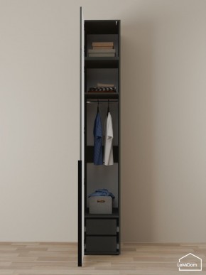 Шкаф с антресолью Linnea MHR-1A-3 2450х400х510 (Графит-М 11.1.25) в Миассе - miass.mebel24.online | фото 6