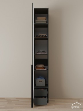 Шкаф с антресолью Linnea MHR-1A-4 2450х400х510 (Графит-М 11.1.25) в Миассе - miass.mebel24.online | фото 4