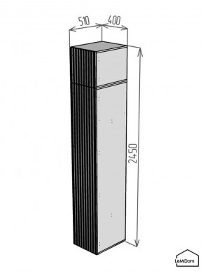 Шкаф с антресолью Linnea MHR-1POA-3 2450х400х510 (Белый-М 11.1.1) в Миассе - miass.mebel24.online | фото 2