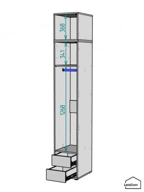 Шкаф с антресолью Linnea MHR-1POA-3 2450х400х510 (Белый-М 11.1.1) в Миассе - miass.mebel24.online | фото 3