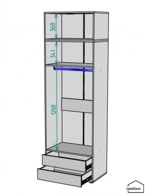 Шкаф с антресолью Linnea MHR-2A-3 2450х800х510 (Белый-М 11.1.2) в Миассе - miass.mebel24.online | фото 3