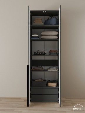 Шкаф с антресолью Linnea MHR-2A-3 2450х800х510 (Графит-М 11.1.25) в Миассе - miass.mebel24.online | фото 5