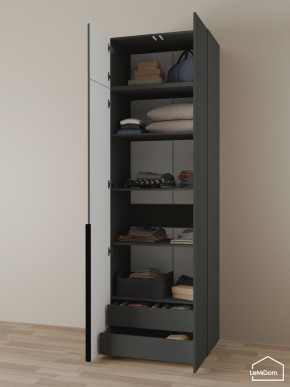 Шкаф с антресолью Linnea MHR-2A-3 2450х800х510 (Графит-М 11.1.25) в Миассе - miass.mebel24.online | фото 6