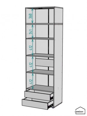 Шкаф с антресолью Linnea MHR-2A-4 2450х800х510 (ДВ-М 11.1.25) в Миассе - miass.mebel24.online | фото 3