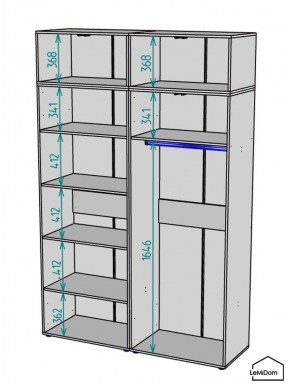 Шкаф с антресолью Linnea MHR-4A-1 2450х1600х510 (Графит-М 11.1.25) в Миассе - miass.mebel24.online | фото 3
