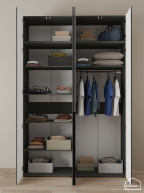 Шкаф с антресолью Linnea MHR-4A-1 2450х1600х510 (Графит-М 11.1.25) в Миассе - miass.mebel24.online | фото 4