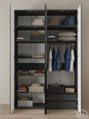 Шкаф с антресолью Linnea MHR-4A-2 2450х1600х510 (Графит-М 11.1.25) в Миассе - miass.mebel24.online | фото 5