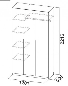 Шкаф ШК-5 (1200) Графит серый в Миассе - miass.mebel24.online | фото