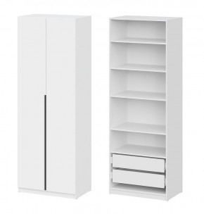 Шкаф ШК-5 + 4 полки + ящики (800) Белый текстурный в Миассе - miass.mebel24.online | фото 1