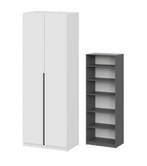 Шкаф ШК-5 + 4 полки (800) Белый текстурный в Миассе - miass.mebel24.online | фото 2
