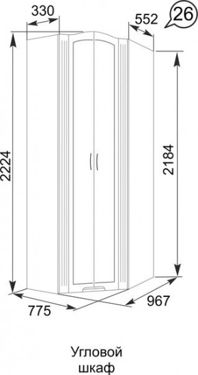 Шкаф угловой Виктория 26 в Миассе - miass.mebel24.online | фото 4