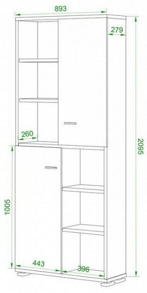 Шкаф-витрина Домино ПУ-30-2-ФС в Миассе - miass.mebel24.online | фото 2