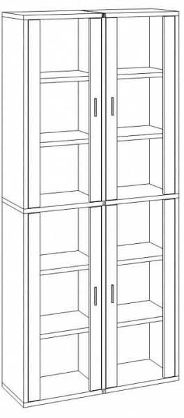 Шкаф-витрина Домино СУ(ш2в2)+4ФС в Миассе - miass.mebel24.online | фото 3