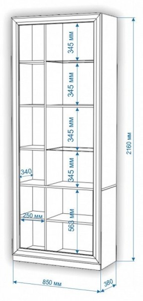 Шкаф-витрина Нобиле ШВтВ-ФСД-ФГК в Миассе - miass.mebel24.online | фото 3