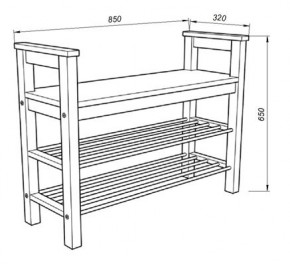 Скамья 85 Кантри для обуви, массив сосны, цвет белый в Миассе - miass.mebel24.online | фото 3