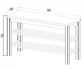 Скамья 85х50 Кантри для обуви белая в Миассе - miass.mebel24.online | фото 3