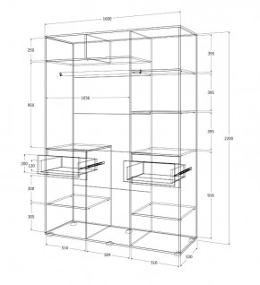 Спальный гарнитур Лиана (Дуб Крафт Белый/Графит) в Миассе - miass.mebel24.online | фото 14