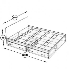 Стандарт Кровать с ящиками 1400, цвет дуб сонома, ШхГхВ 143,5х203,5х70 см., сп.м. 1400х2000 мм., без матраса, основание есть в Миассе - miass.mebel24.online | фото 6