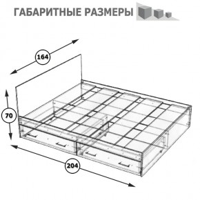 Стандарт Кровать с ящиками 1600, цвет венге, ШхГхВ 163,5х203,5х70 см., сп.м. 1600х2000 мм., без матраса, основание есть в Миассе - miass.mebel24.online | фото 8