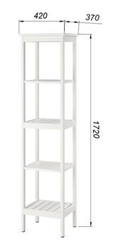 Стеллаж 420 Кантри, массив сосны, цвет белый в Миассе - miass.mebel24.online | фото 3