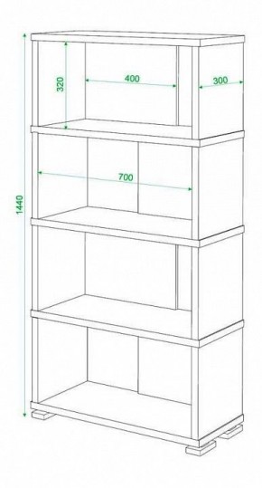 Стеллаж книжный Домино нельсон СБ-10_4 в Миассе - miass.mebel24.online | фото 2