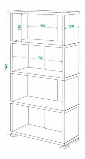 Стеллаж книжный Домино СБ-10_4 в Миассе - miass.mebel24.online | фото 2