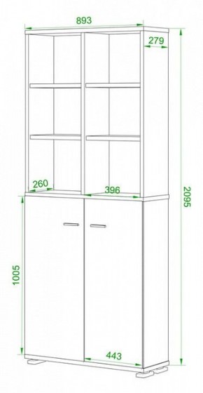 Стеллаж комбинированный Домино Лайт ПУ-30-4 в Миассе - miass.mebel24.online | фото 2