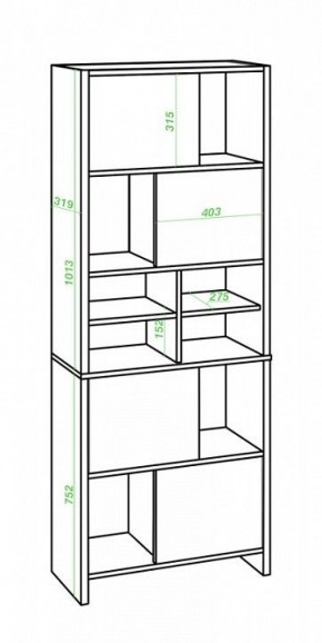 Стеллаж комбинированный Домино Lite СТЛ-ЗВХ в Миассе - miass.mebel24.online | фото 2