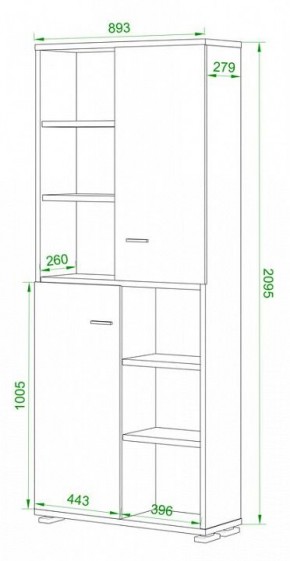 Стеллаж комбинированный Домино нельсон ПУ-30-2 в Миассе - miass.mebel24.online | фото 2