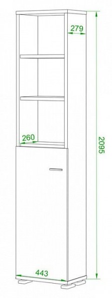 Стеллаж комбинированный Домино ПУ-20-2 в Миассе - miass.mebel24.online | фото 2