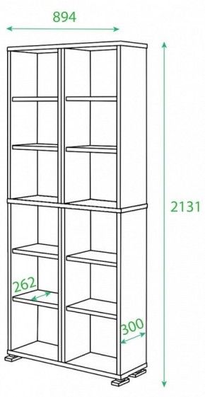 Стеллаж комбинированный Домино ПУ-30-4 в Миассе - miass.mebel24.online | фото 2