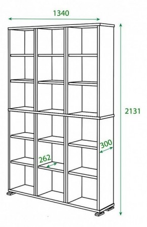 Стеллаж комбинированный Домино ПУ-40-3 в Миассе - miass.mebel24.online | фото 2