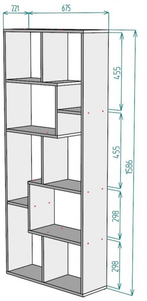 Стеллаж S8 1586х675х221 в Миассе - miass.mebel24.online | фото 2