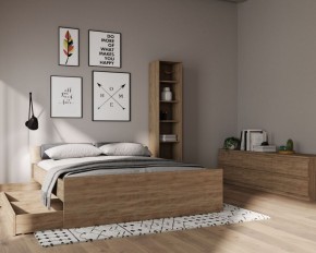 Стеллаж СИРИУС узкий, с пятью полками, цвет Дуб Сонома в Миассе - miass.mebel24.online | фото 3