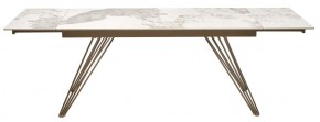 Стол ACERRA NEW 160 GLOSS LUXURY PANDORA SOLID CERAMIC/ каркас цвета шампань, ®DISAUR в Миассе - miass.mebel24.online | фото 5