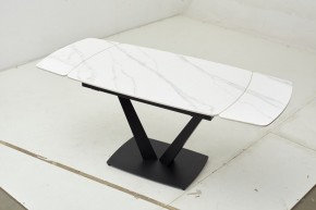 Стол ALATRI 120 MATT WHITE MARBLE SOLID CERAMIC / BLACK, ®DISAUR в Миассе - miass.mebel24.online | фото 1