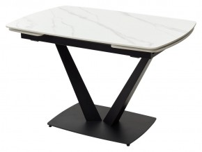 Стол ALATRI 120 MATT WHITE MARBLE SOLID CERAMIC / BLACK, ®DISAUR в Миассе - miass.mebel24.online | фото 2