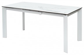 Стол CORNER 120 MATTE STATUARIO Белый мрамор матовый керамика, стекло/ белый каркас, ®DISAUR в Миассе - miass.mebel24.online | фото 1