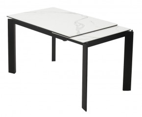 Стол CORNER 120 MATTE STATUARIO Белый мрамор матовый керамика, стекло/ черный каркас, ®DISAUR в Миассе - miass.mebel24.online | фото 3