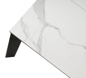 Стол CORNER 120 MATTE STATUARIO Белый мрамор матовый керамика, стекло/ черный каркас, ®DISAUR в Миассе - miass.mebel24.online | фото 8