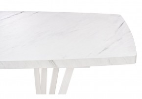 Стол деревянный Эудес 160(205)х90х76 мрамор леванто белый / белый в Миассе - miass.mebel24.online | фото 1