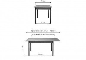 Стол деревянный Оригон дуб делано / черный матовый в Миассе - miass.mebel24.online | фото 2