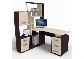 Компьютерный стол Джаз-15 146,5х130х174,6 левый венге / дуб молочный в Миассе - miass.mebel24.online | фото