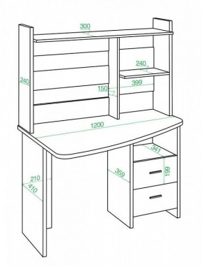 Стол компьютерный Домино Лайт СКЛ-Крл 120+НКЛ-120 в Миассе - miass.mebel24.online | фото 2