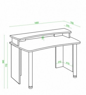 Стол компьютерный Домино Лайт СКЛ-Софт140+НКИЛ140 в Миассе - miass.mebel24.online | фото 3