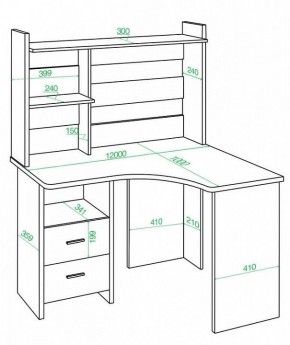 Стол компьютерный Домино Лайт СКЛ-Угл120+НКЛ-120 в Миассе - miass.mebel24.online | фото 2