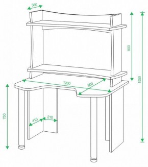 Стол компьютерный Домино lite СКЛ-Игр120 в Миассе - miass.mebel24.online | фото 2